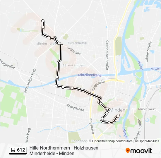 Автобус 612: карта маршрута