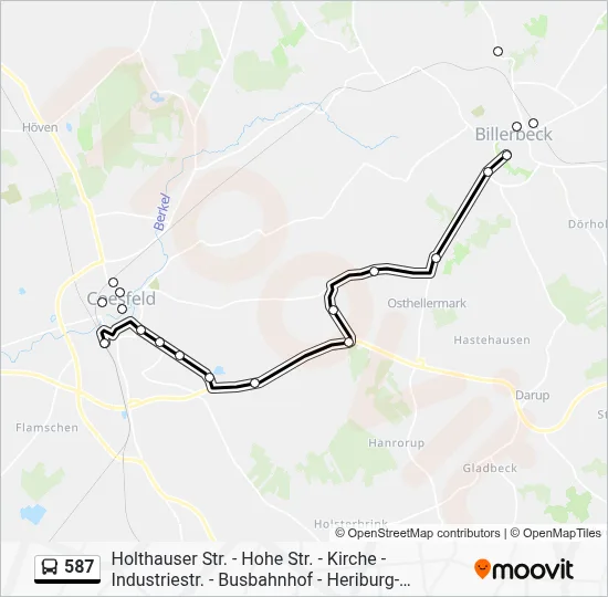 587 Bus Line Map