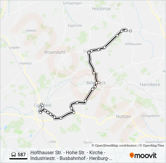 587 Bus Line Map