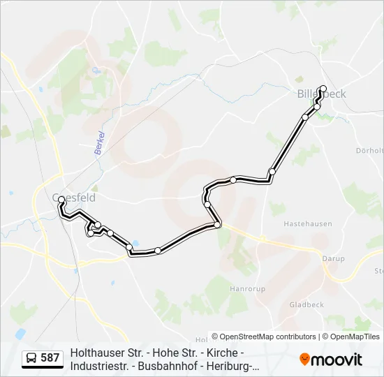 587 Bus Line Map