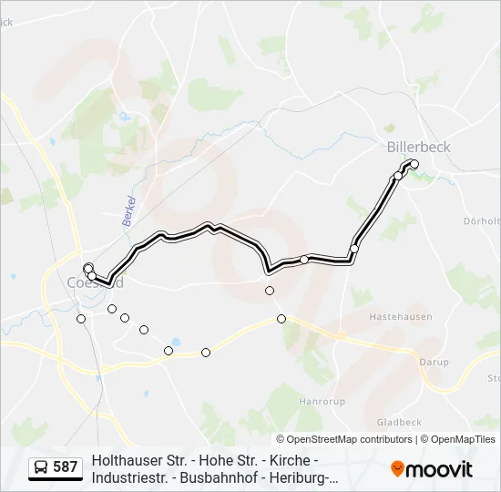 587 Bus Line Map