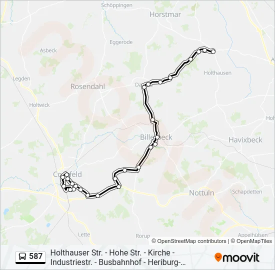 587 Bus Line Map