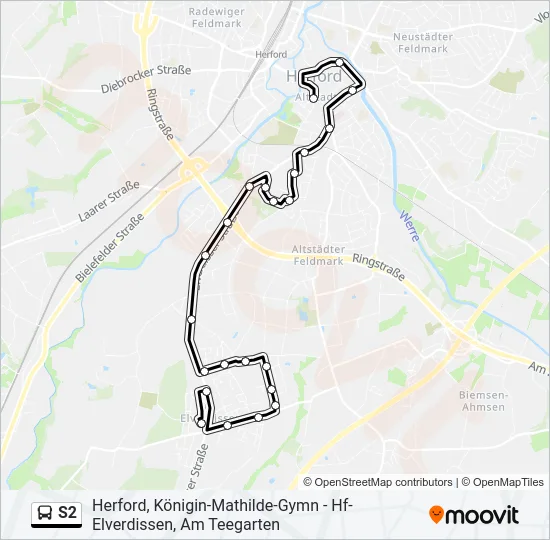 S2 Bus Line Map
