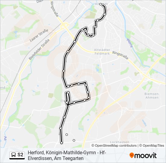 s2 Route: Schedules, Stops & Maps - Elverdissen Helle Elverdissen Über ...