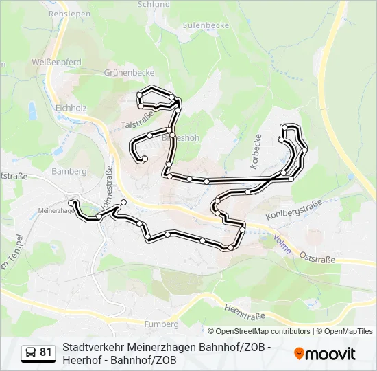 81 Bus Line Map