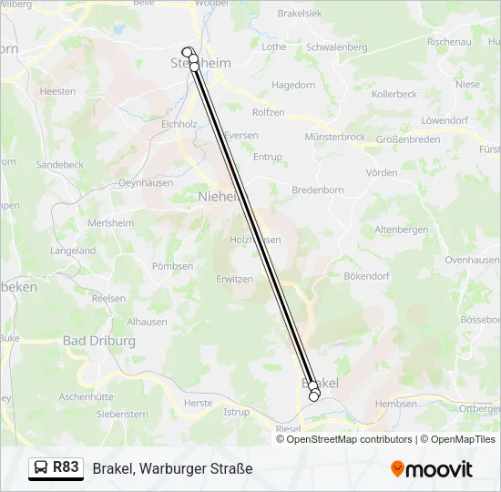 Buslinie R83 Karte