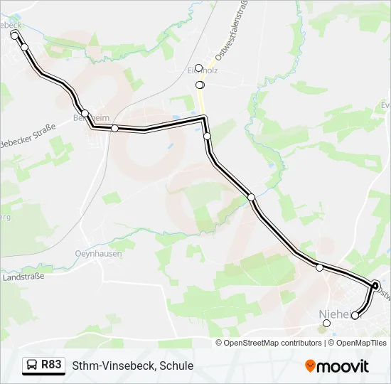 Buslinie R83 Karte