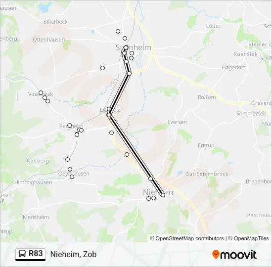 R83 Bus Line Map