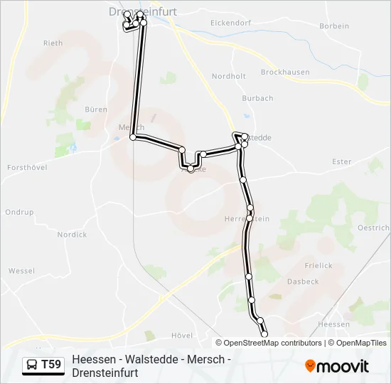 T59 Bus Line Map
