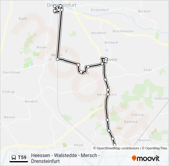 T59 Bus Line Map