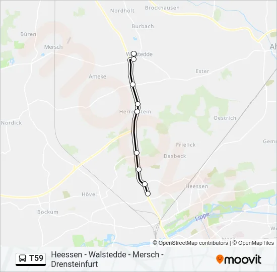 T59 Bus Line Map