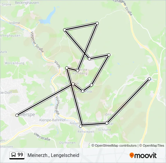 Автобус 99: карта маршрута