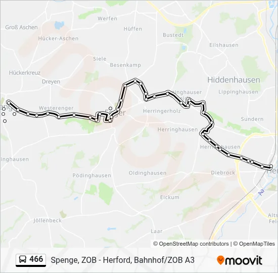 466 Route: Fahrpläne, Haltestellen & Karten - Herford, Bahnhof/Zob A3 ...