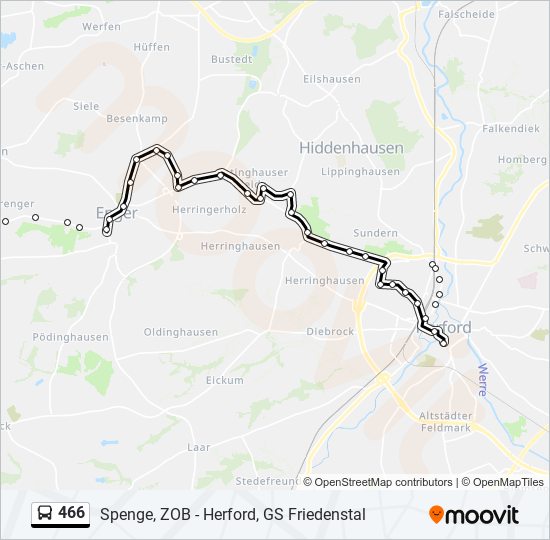 Buslinie 466 Karte