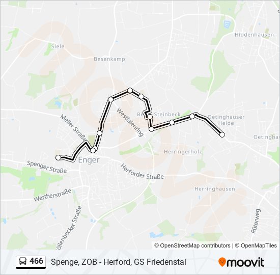 466 bus Line Map