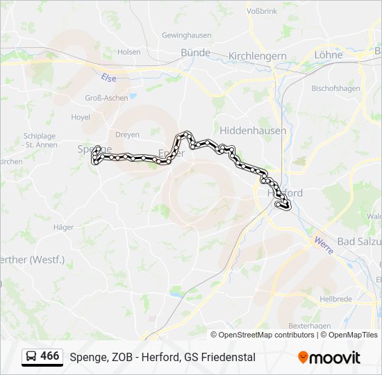 466 Route: Schedules, Stops & Maps - Herford, Schulzentrum Aawiesen ...