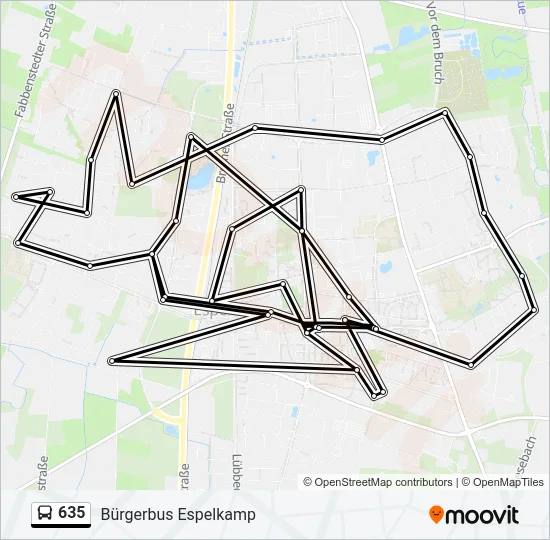 635 Bus Line Map