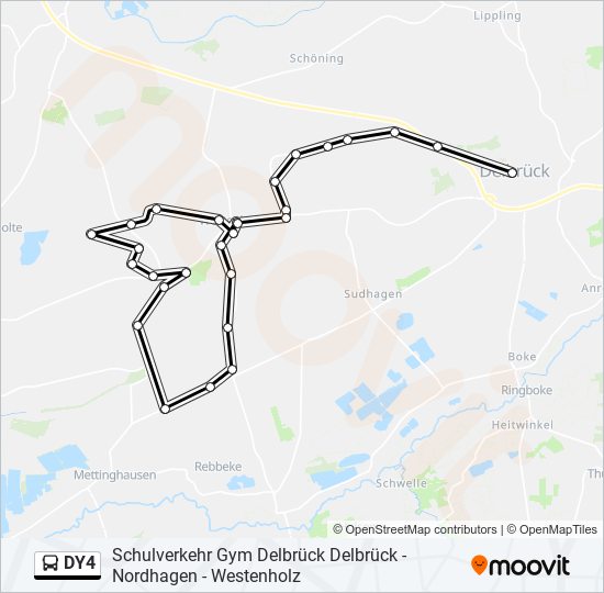 dy4 Route: Schedules, Stops & Maps - Delbrück, Schulzentrum (Updated)