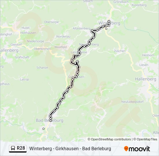 Buslinie R28 Karte