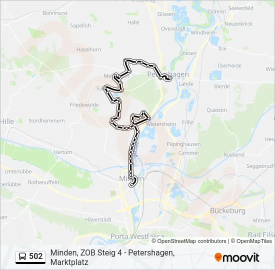 502 Bus Line Map