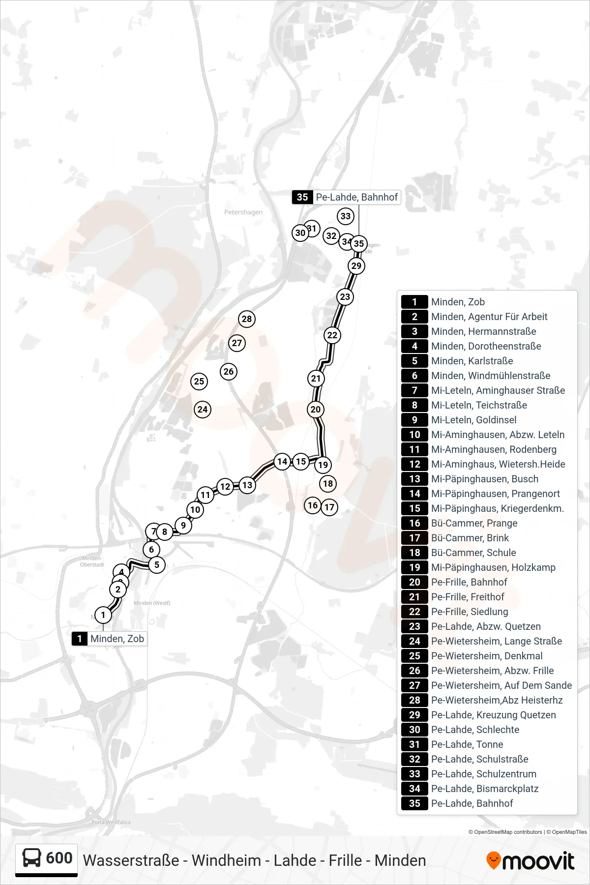 Linie 600 (Bus) Richtung Pe-Lahde, Bahnhof: Route und Haltestellen auf der Karte