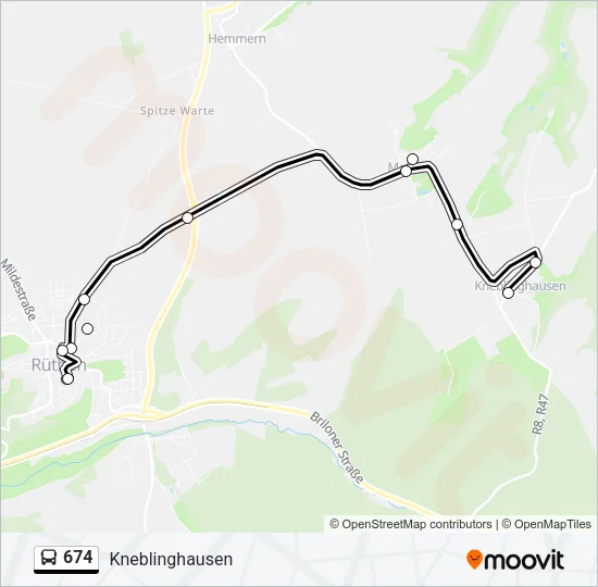 674 Bus Line Map