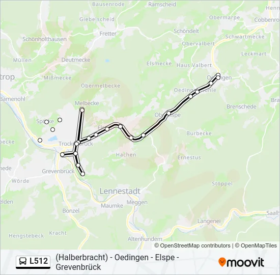 L512 Bus Line Map