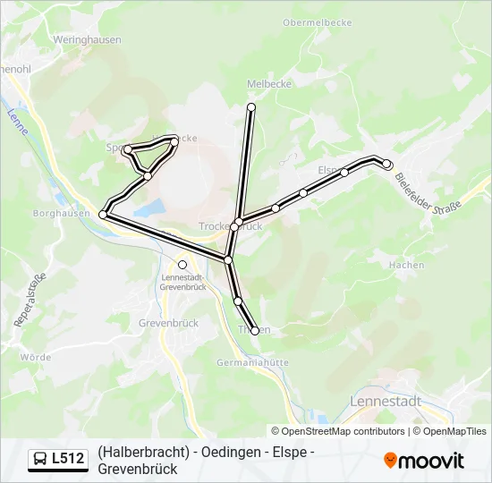 L512 Bus Line Map