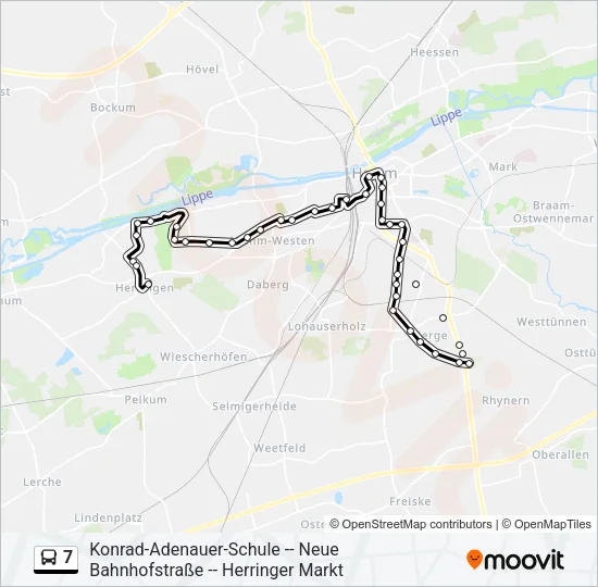 7 Bus Line Map