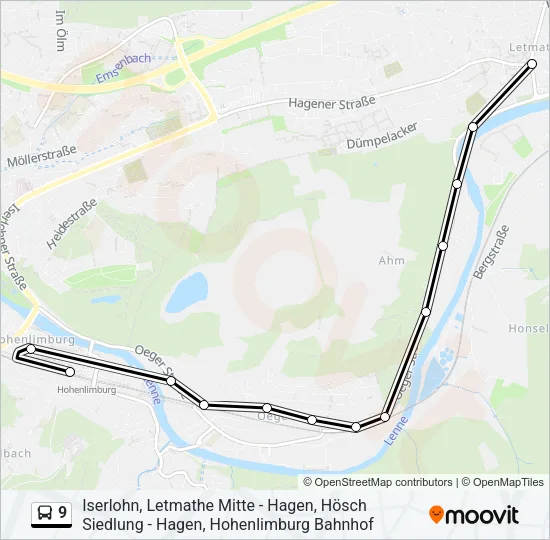 9 Bus Line Map