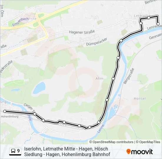 9 Bus Line Map