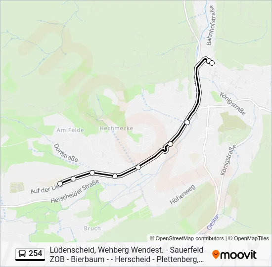 Автобус 254: карта маршрута