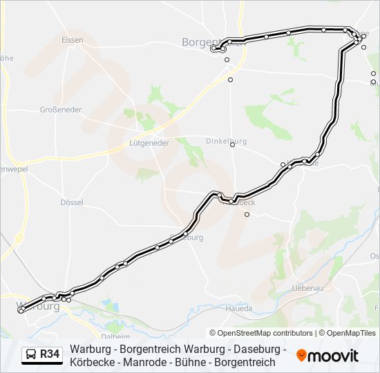 Buslinie R34 Karte