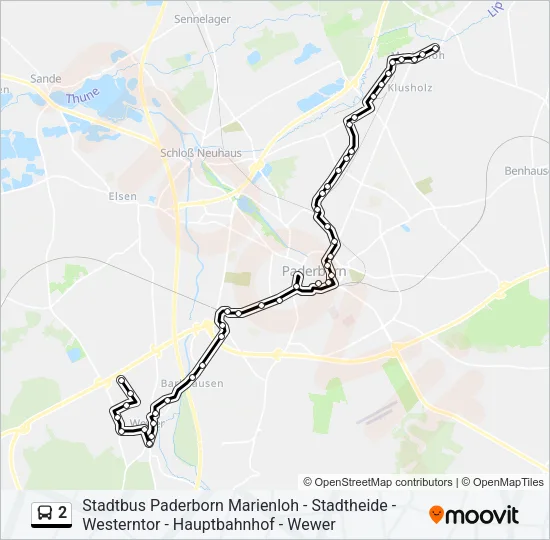 2 Bus Line Map