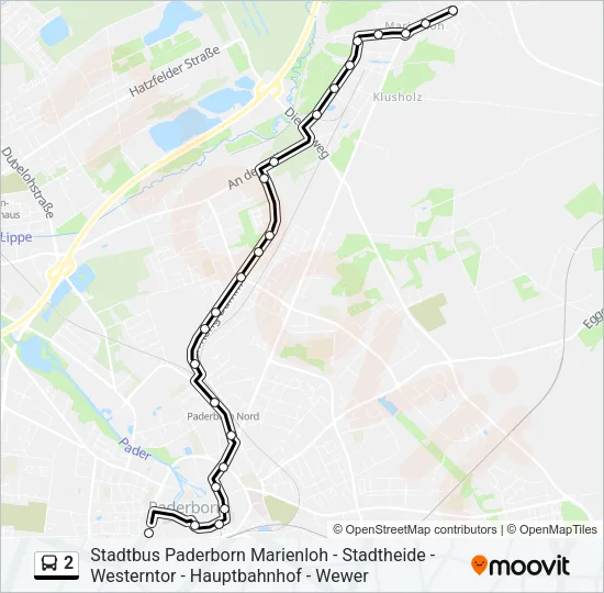 Buslinie 2 Karte