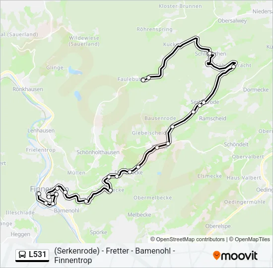 L531 Bus Line Map