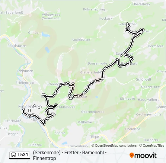 L531 Bus Line Map