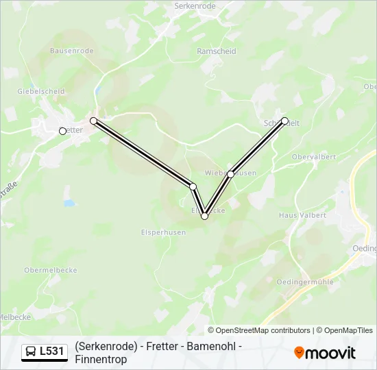 L531 Bus Line Map