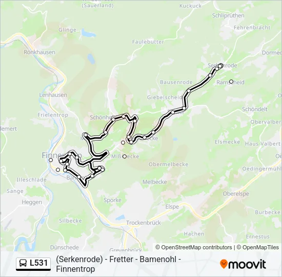 L531 Bus Line Map