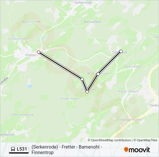 L531 Bus Line Map