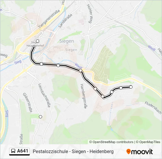 A641 Bus Line Map