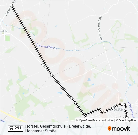 291 Bus Line Map