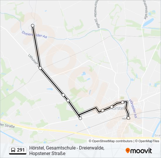 291 bus Line Map