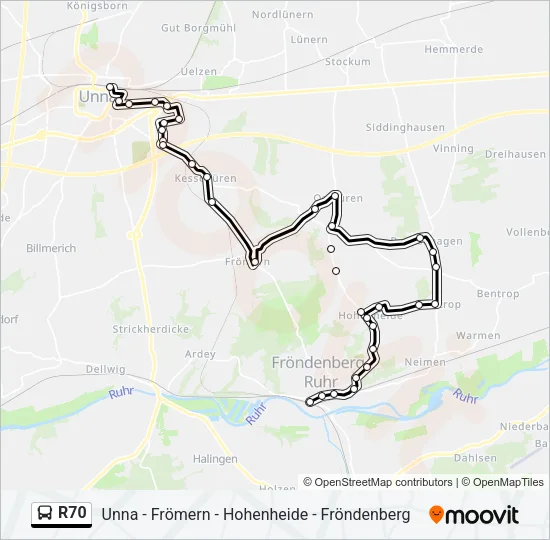 R70 Bus Line Map