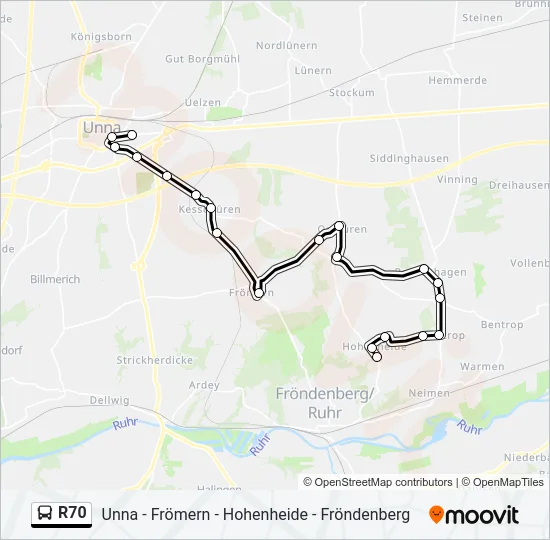 R70 Bus Line Map