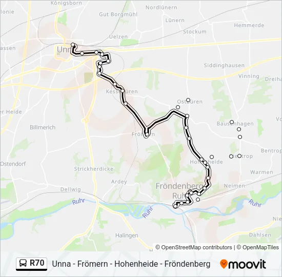 R70 Bus Line Map
