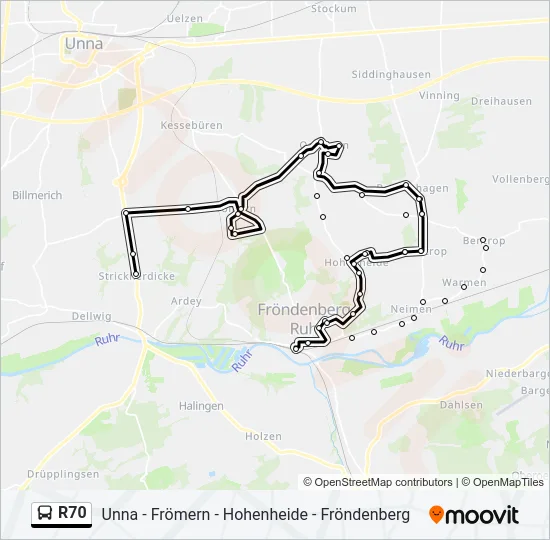 R70 Bus Line Map