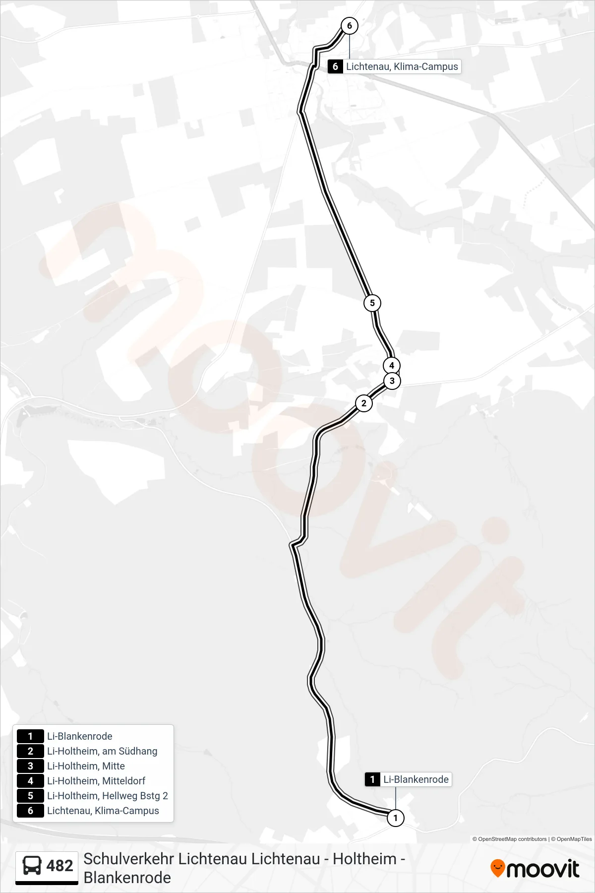 Linie 482 (Bus) Richtung Lichtenau, Klima-Campus: Route und Haltestellen auf der Karte