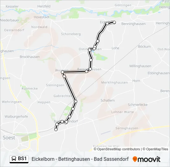 BS1 Bus Line Map