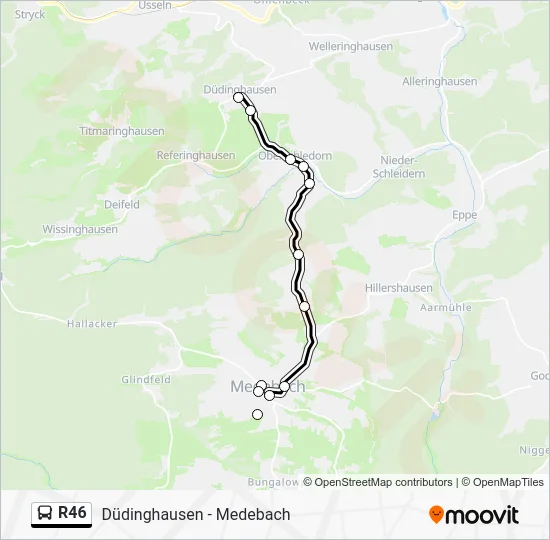 Автобус R46: карта маршрута